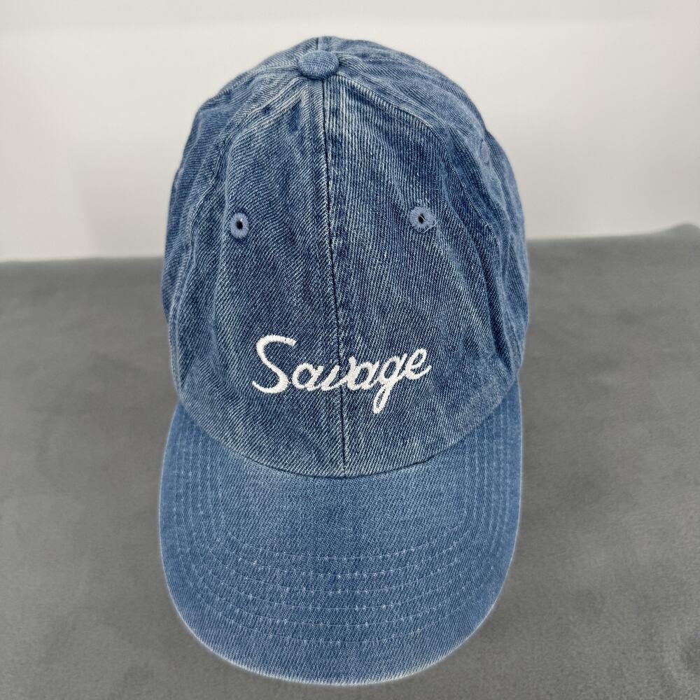 Ron Jon Surf Shop Savage Denim Hat Strapback Blue Dad Cap Adjustable